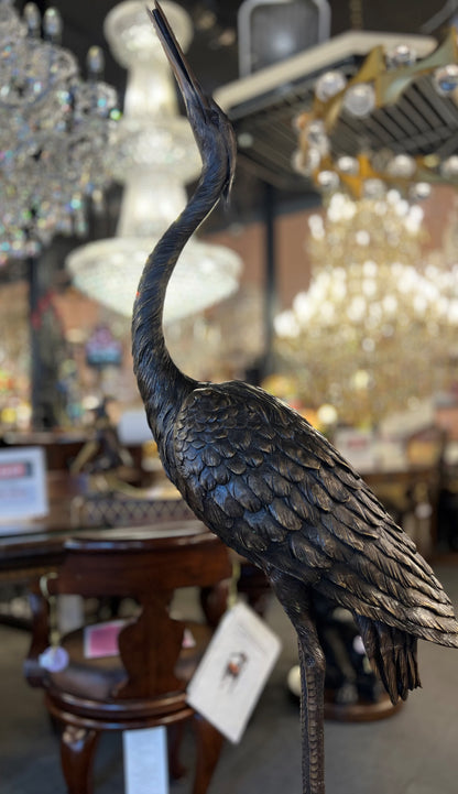 Bronze Cast Pair of Herons on Turtle