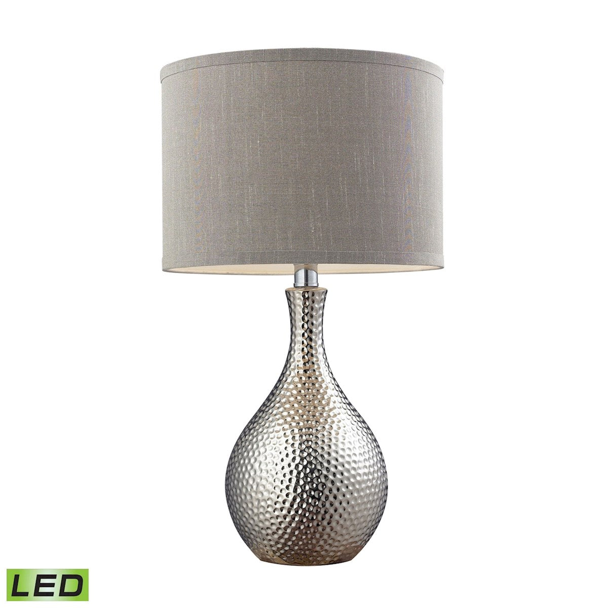Hammered Chrome Plated 21.5"H LED Table Lamp 