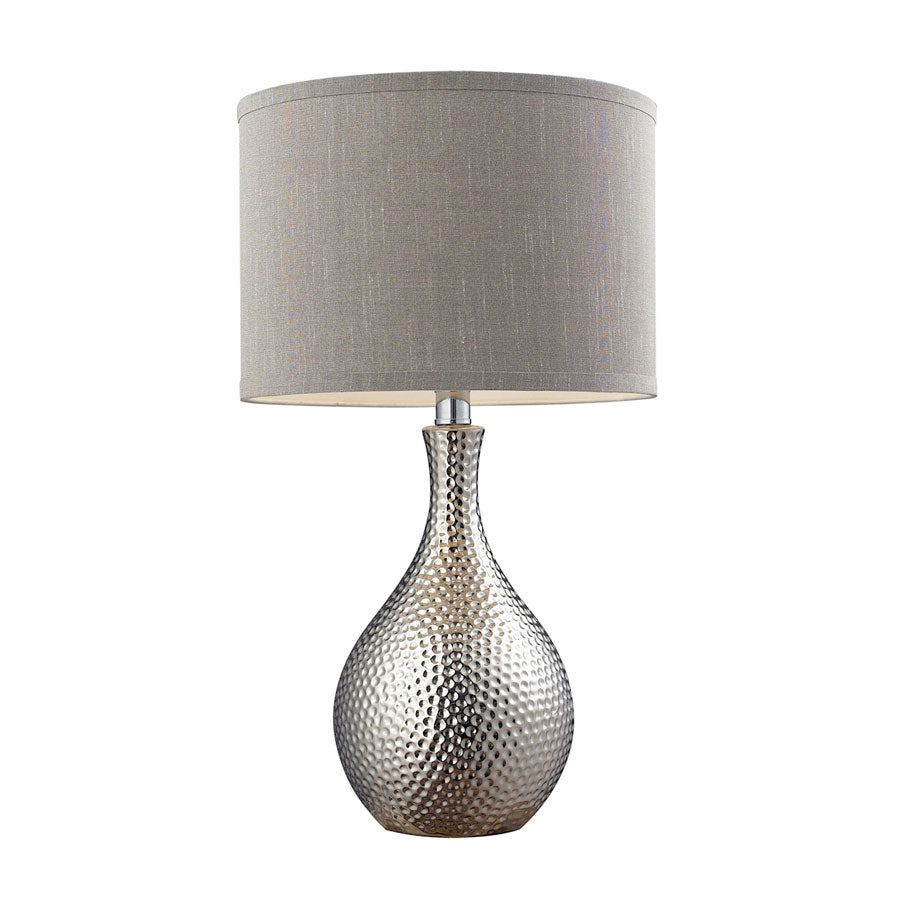 Hammered Chrome 21.5" Table Lamp 