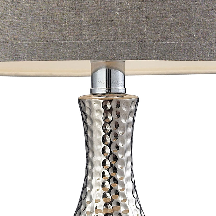Hammered Chrome 21.5" Table Lamp 