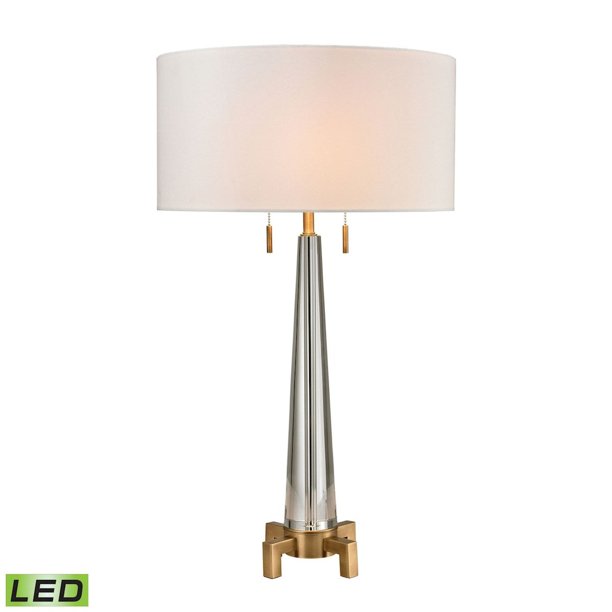 Bedford 30" LED Table Lamp in Aged Brass