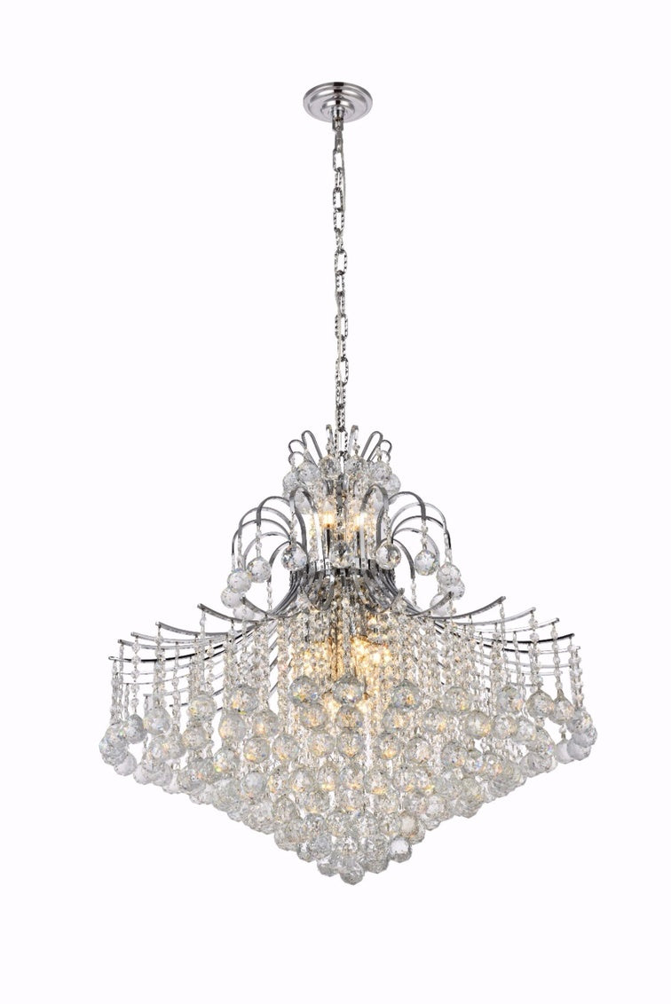 CRYSTAL BALL15 LIGHT CHANDELIER 31"