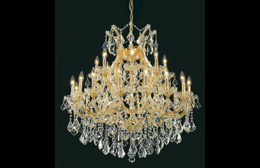36" MARIA THERESA Gold Frame/Clear Crystal 24Lts