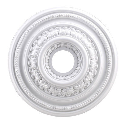 English Study Medallion 18 Inch in White Finish