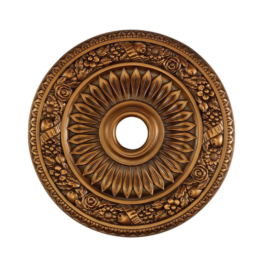 Floral Wreath Medallion 24 Inch in Antique Bronze Finish