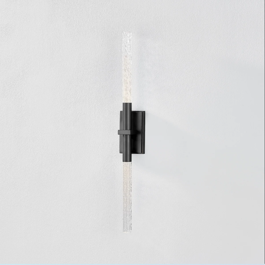 Solid Seeded Glass Rod Wall Sconce