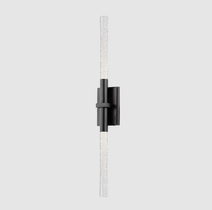 Solid Seeded Glass Rod Wall Sconce