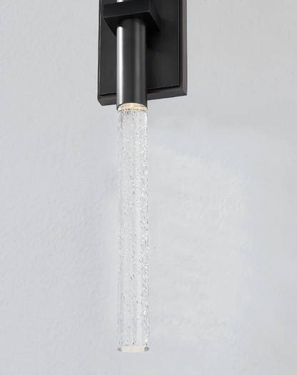 Solid Seeded Glass Rod Wall Sconce