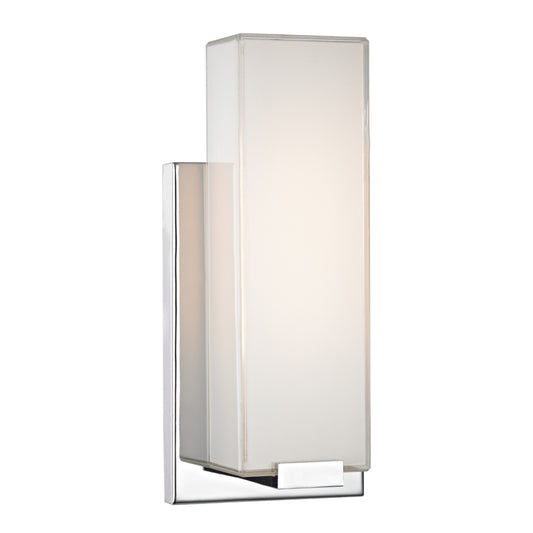 1 Light Wall Sconce in Chrome and Paint White Glass