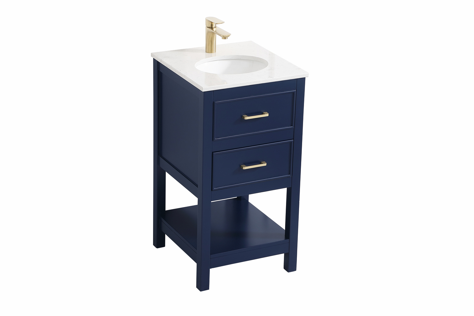 18 inch single bathroom vanity in blue | Fischer Gambino